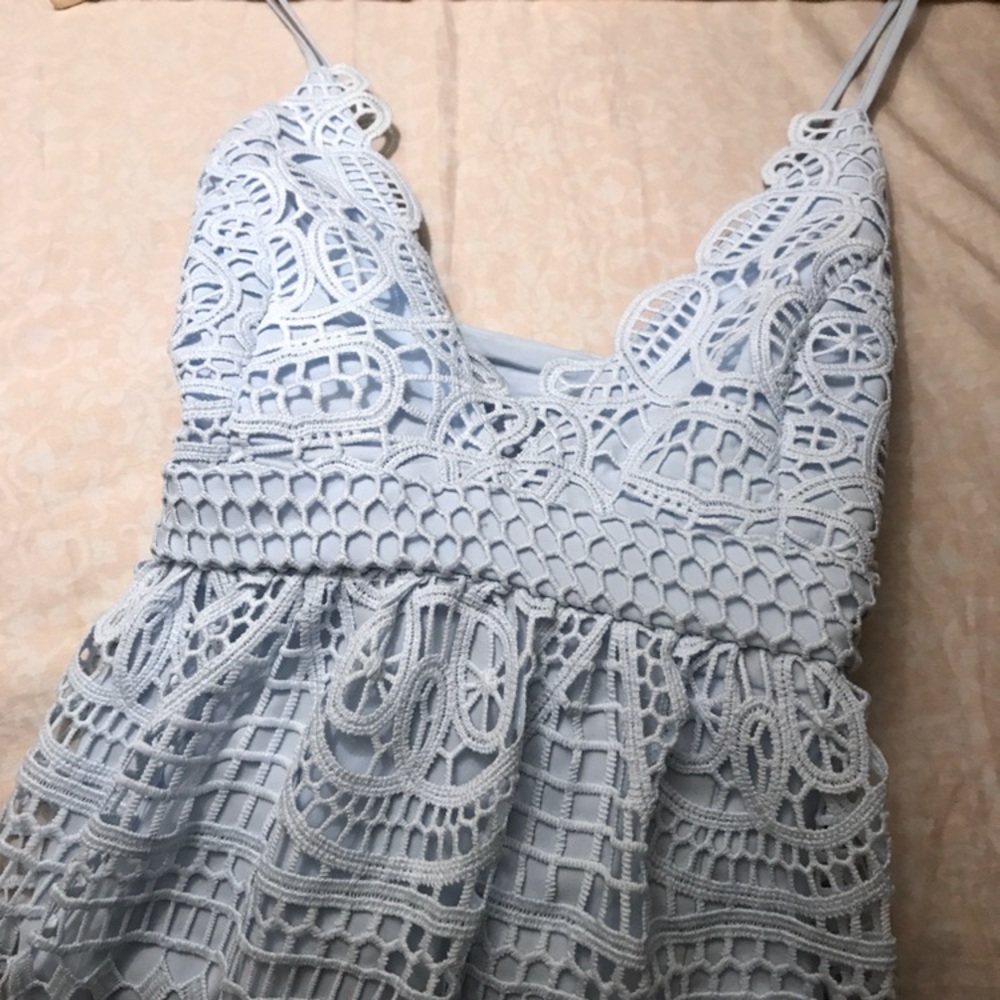 NWT Bardot ice blue lace strap dress